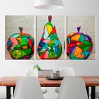 Conjunto De Telas Decorativas Frutas Abstratas