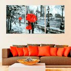 Conjunto De Telas Decorativas Painting London Red