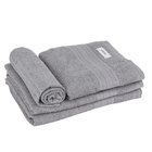 Conjunto de Toalhas Empire Algodão Cinza 4 Peças Karsten