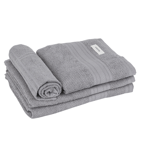 Conjunto de Toalhas Empire Algodão Cinza 4 Peças Karsten
