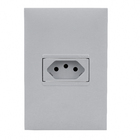 Conjunto de Tomada de Energia 2P+T 10A 4x2 Cinza Pial Plus+