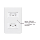 Conjunto de Tomada Energia 10A Branco Stella Steck