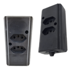 Conjunto De Tomadas Em Barra Dupla 10 Unidades Na Cor Preta