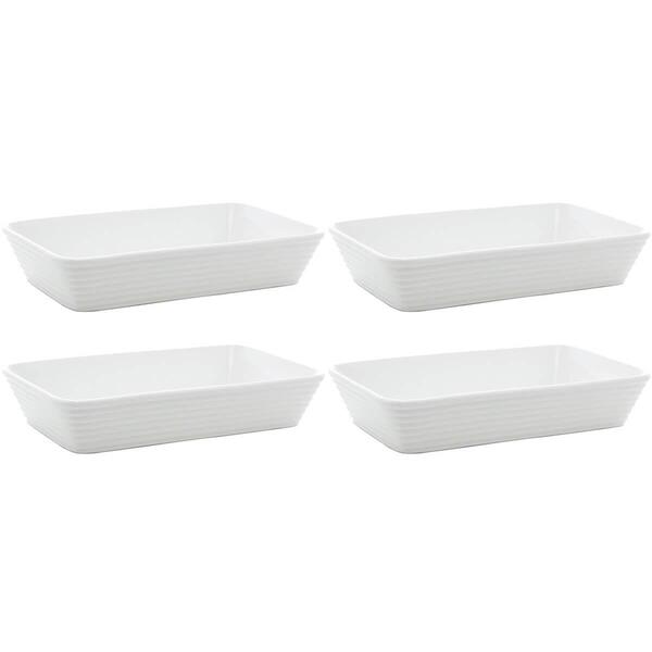 Conjunto De Travessas De Porcelana Lyor Linea 1l Brancas 4 Pratos ...