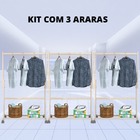Conjunto De Três Araras  Expositor De Roupa  Bonito