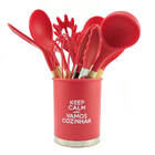 Conjunto De Utensilios 13 Peças Silicone Vermelho Unyhome Su2