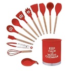 Conjunto De Utensilios 13 Peças Silicone Vermelho Unyhome Su2
