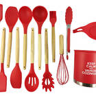 Conjunto De Utensilios 13 Peças Silicone Vermelho Unyhome Su2