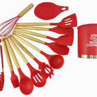 Conjunto De Utensilios 13 Peças Silicone Vermelho Unyhome Su2