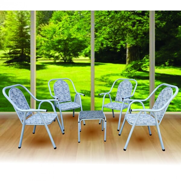 Conjunto De Varanda 4 Cadeiras E Mesa De Centro Veneza Luxo