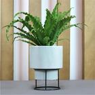 Conjunto De Vaso De Polietileno Com Suporte Loft Branco Antiq