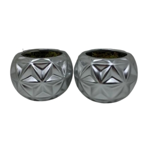 Foto de Conjunto De Vasos De Cerâmica Prata Sem Planta