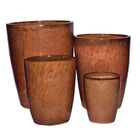 Conjunto De Vasos De Ceramica Vietinamita Marrom - 4 Pcs