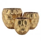 Conjunto De Vasos De Metal Dourado  3pcs
