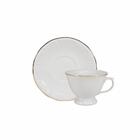 Conjunto De Xícara Com Pires 06 Peças Pomerode Ouro Schmidt