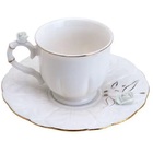 Conjunto De Xicaras Cafe Porcelana Flower Plate Colorido 100m