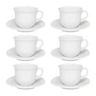 Conjunto De Xícaras Com Pires 6 Peças 200ml Floreal White - O