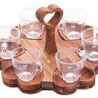 Conjunto De Xícaras De Café Com Pires E Suporte Coração Lyor