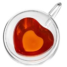 Conjunto De Xicaras Parede Dupla Coraçao 230ml 2 Peças Hauskr
