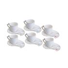 Conjunto De Xicaras Porcelana 6 Peças Cute Birds Cafe  90ml