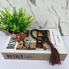 Conjunto Decoração Livro + Vaso De Vidro + Colar Japamala