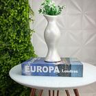 Conjunto Decoração Livro + Vaso Garrafa Na Cor Branco Pérola