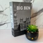 Conjunto Decoração Livro Big Ben + Vaso Preto Gatinho
