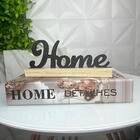 Conjunto Decoração Livro Home + Palavra Home De Madeira