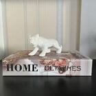 Conjunto Decoração Livro Home + Puma Branca De Cerâmica