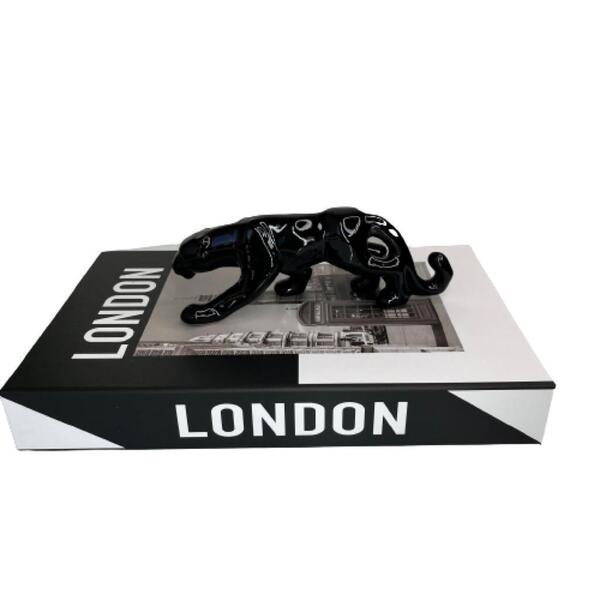 Conjunto Decoração Livro London + Enfeite Pantera Negra
