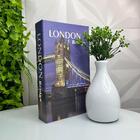 Conjunto Decoração Livro London + Vaso Garrafa Na Cor Branca