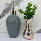 Conjunto Decoração Porta Sabonete Líquido + Vaso Cerâmico