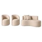 Conjunto Decorativo 02 Poltronas + Sofá Curvo Orgânico Nature