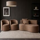 Conjunto Decorativo 02 Poltronas + Sofá Curvo Orgânico Nature