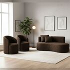 Conjunto Decorativo 02 Poltronas + Sofá Curvo Orgânico Nature