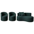 Conjunto Decorativo 02 Poltronas + Sofá Curvo Orgânico Nature