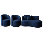 Conjunto Decorativo 02 Poltronas + Sofá Curvo Orgânico Nature