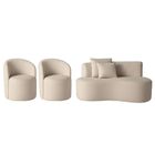 Conjunto Decorativo 02 Poltronas + Sofá Curvo Orgânico Nature