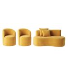 Conjunto Decorativo 02 Poltronas + Sofá Curvo Orgânico Nature