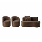 Conjunto Decorativo 02 Poltronas + Sofá Curvo Orgânico Nature