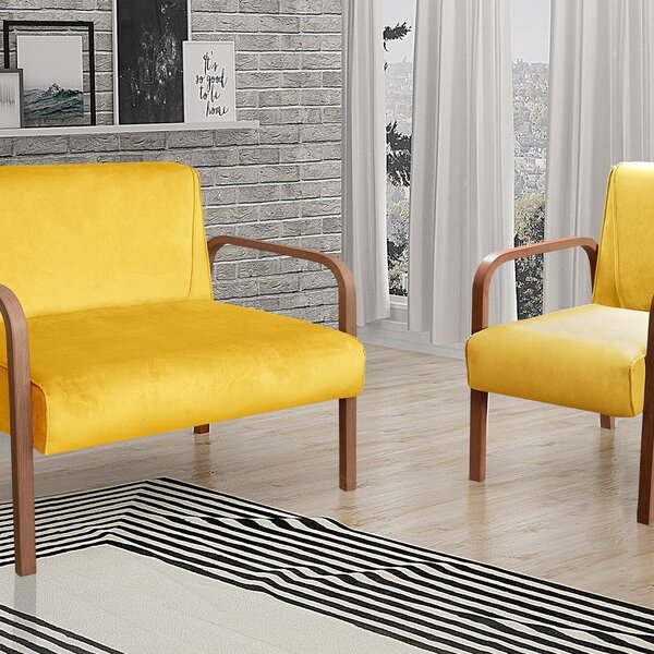 Conjunto Decorativo Anita Kit Namoradeira + Poltrona Sala, Re