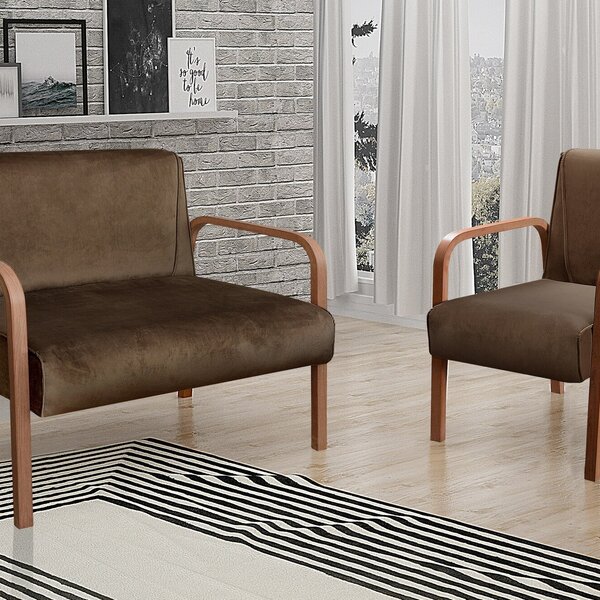 Conjunto Decorativo Anita Kit Namoradeira + Poltrona Sala, Re