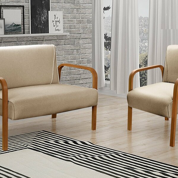 Conjunto Decorativo Anita Kit Namoradeira + Poltrona Sala, Re