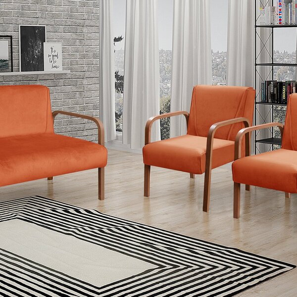 Conjunto Decorativo Anita Namoradeira + Poltronas Sala, Recep