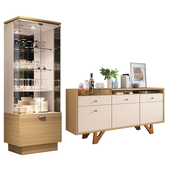 Conjunto Decorativo Cristaleira E Buffet Aparador Peggy/noeli