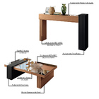 Conjunto Decorativo De Aparador E Mesa De Centro Com Espelho