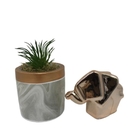 Conjunto Decorativo De Vaso Com Estampa Marmorizada E Elefant