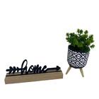 Conjunto Decorativo De Vaso Tripé Mosaico E Palavra Home