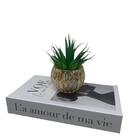 Conjunto Decorativo Livro L'a Amour E Vaso De Cristal Âmbar