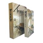 Conjunto Decorativo Livros De Papelão Marrom Estampa Moderna